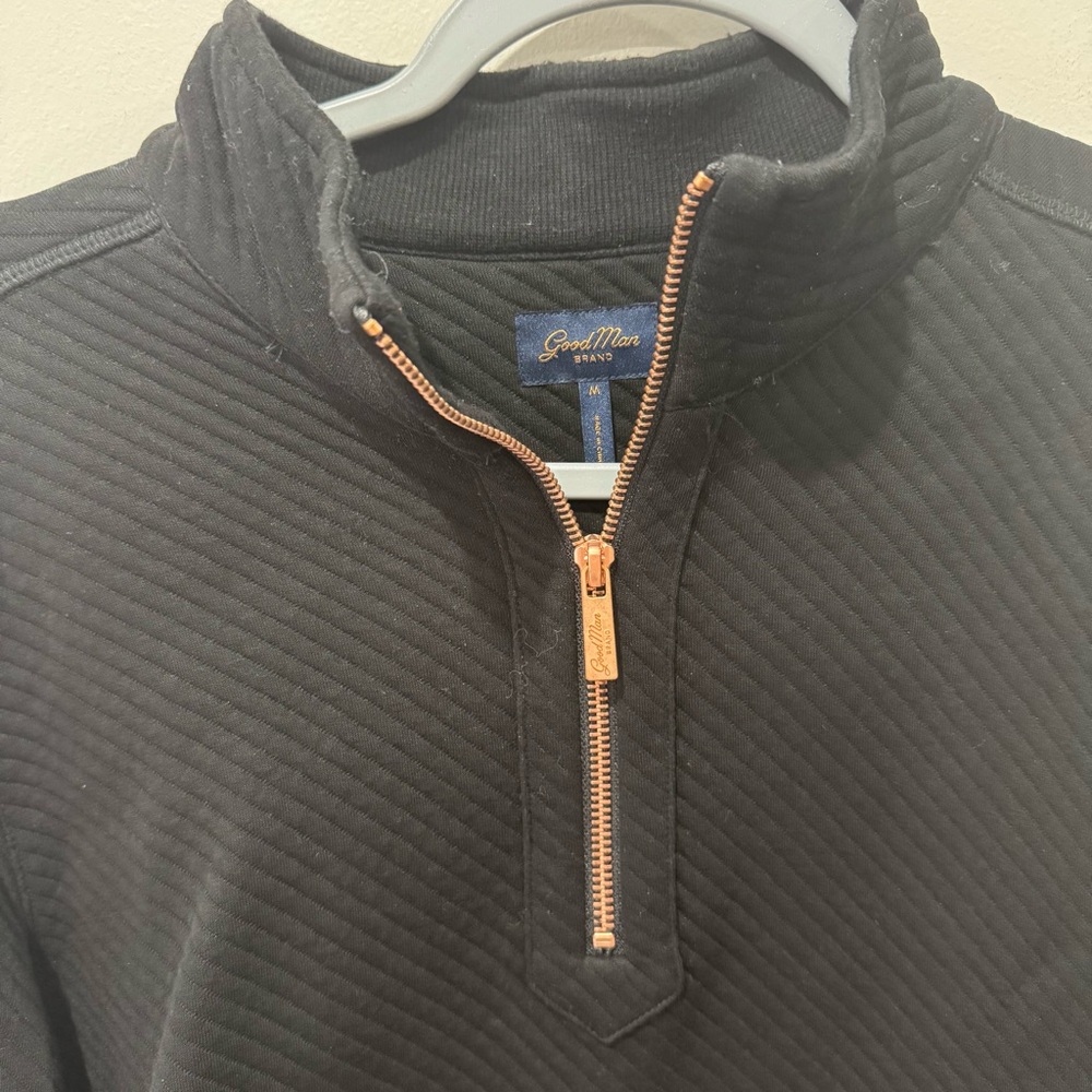 Good Man Size Medium Quilted Black Quarter Zip - Picture 2 of 6